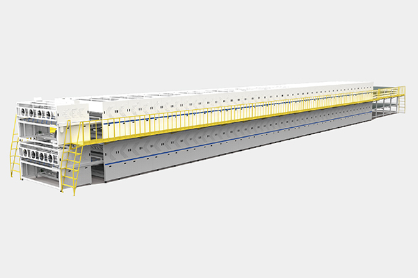 Double-layer triple-chamber rear stack laminating machine